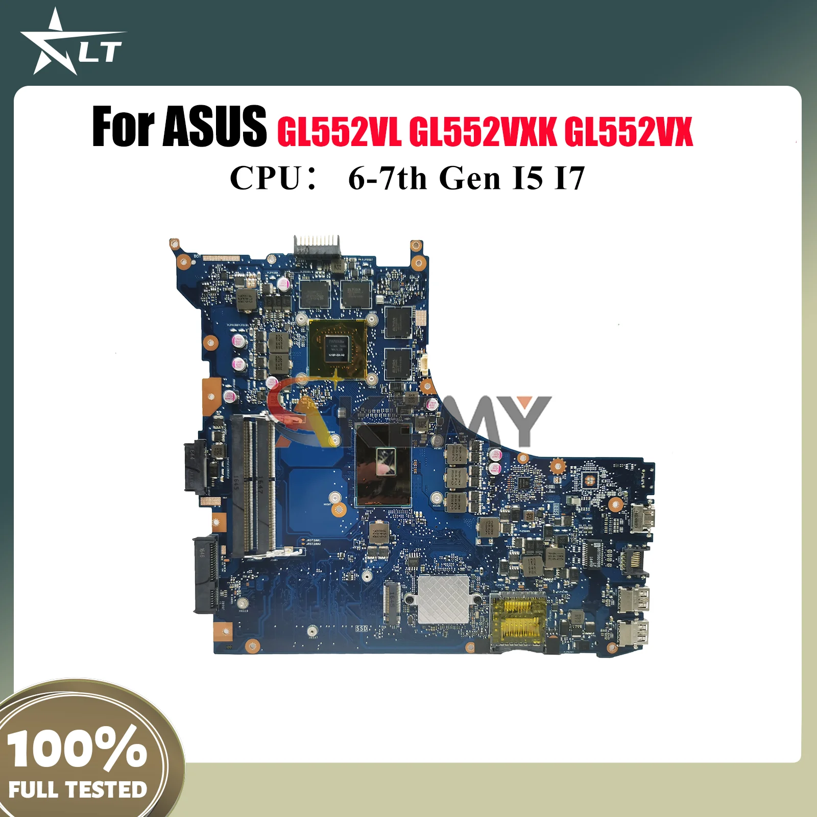 

GL552VW Laptop Motherboard For ASUS ROG FX-PRO GL552VXK ZX50V GL552V GL552VX Notebook Mainboard With I5 I7 CPU 100% tests OK stk