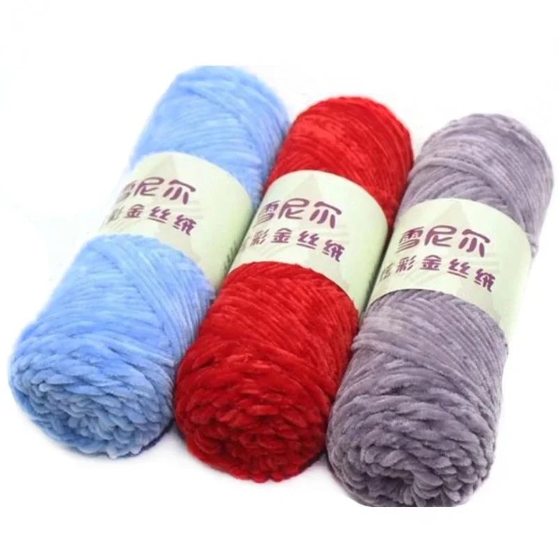 100g 110M Chenille Yarn For Knitting Velvet Texturized Knitted Crochet Yarn Soft Warm Line Threads To Knit Needlework