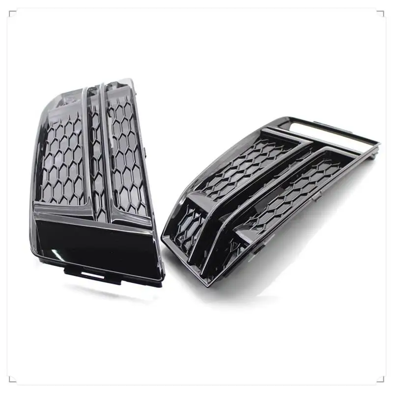 

1 Pair Front Fog Light Cover Bumper Grille For A4 B9 S-LINE 16-18 Car Grill 8W0807681F 8W0807682F Parts Accessories