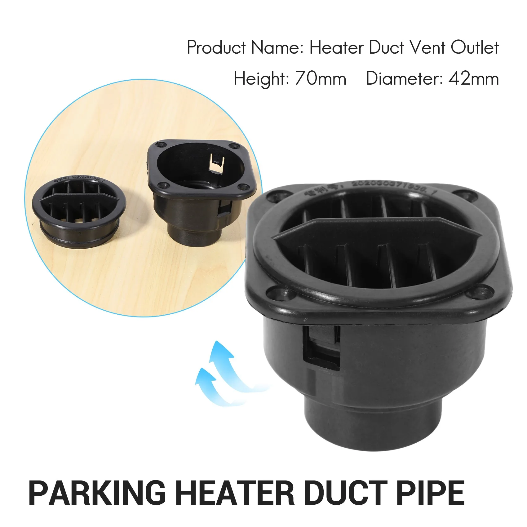 

42Mm Car Air Parking Heater Duct Pipe Connector Warm Air Vent Outlet For Webasto Eberspacher Propex