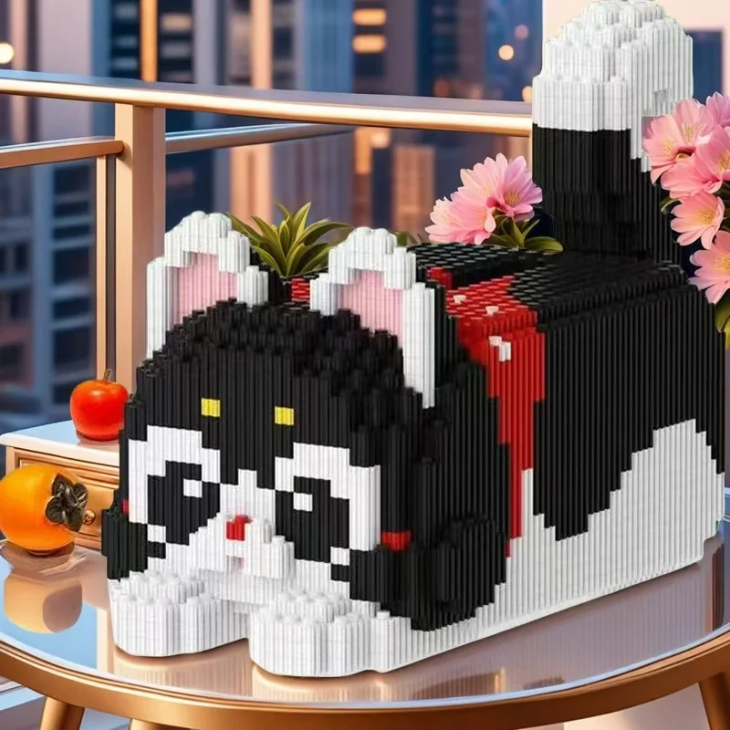 Boîte à mouchoirs en blocs de construction de 4321 pièces, en matériau PP durable, un conteneur de rangement décoratif et fonctionnel, vitrine idéale pour cadeaux de vacances