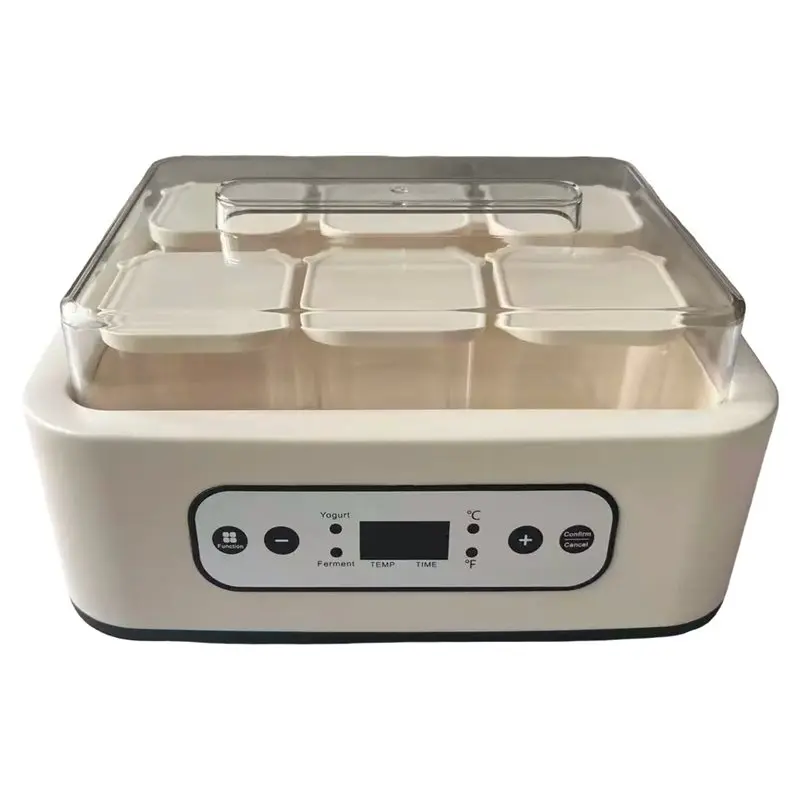B06B-6-Cup Fully Automatic Yogurt Maker, Professional Temperature-Adjustable Timer, Multi-Functional Ice Cream/Pudding Maker