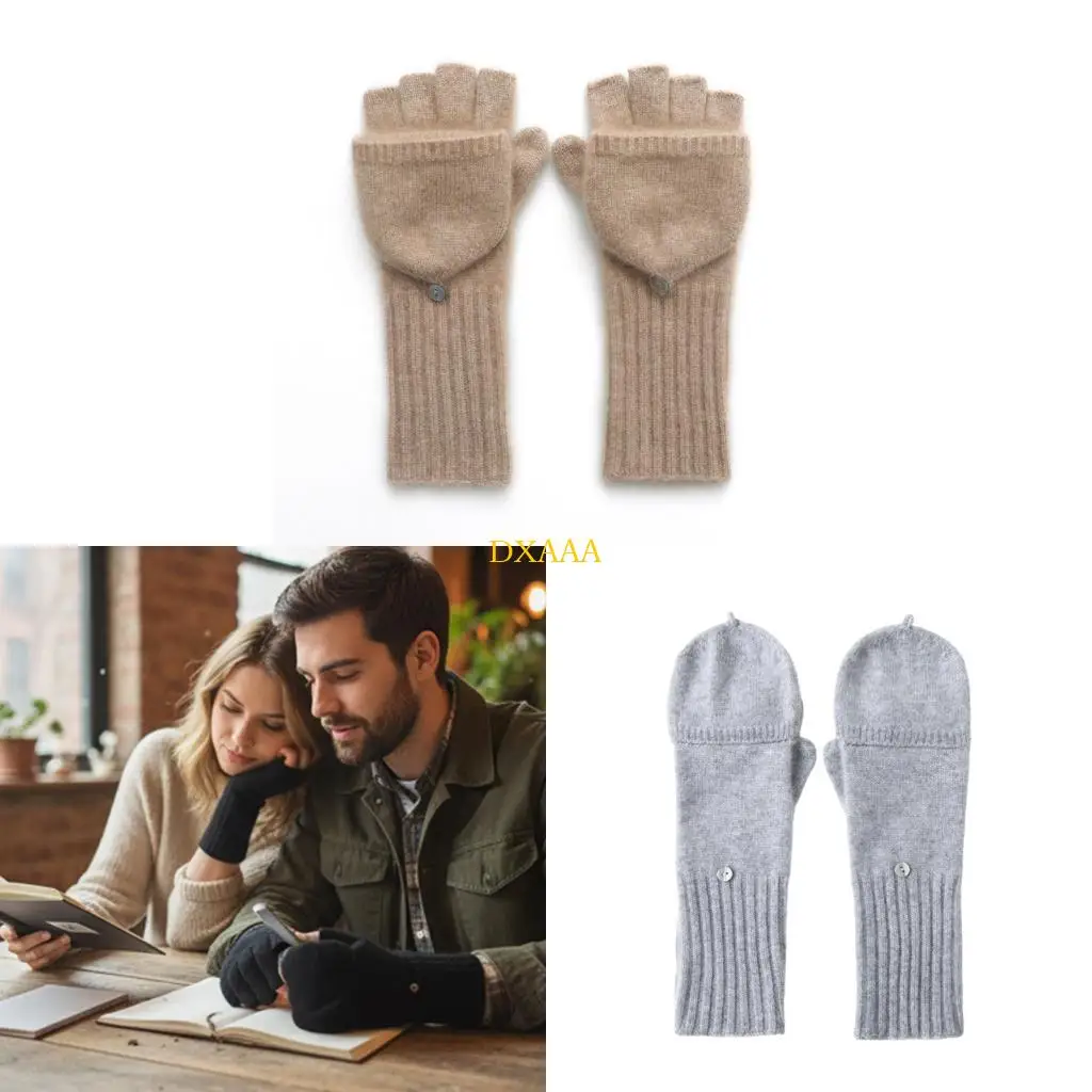 dxaa-guantes-unisex-mezcla-lana-cachemira-guantes-sin-dedos-con-tapa-para-calor-del-invierno