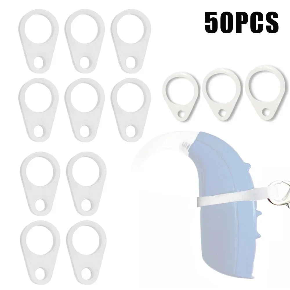 50pcs 6/9/11mm Silicone Loops For BTE Hearing Aid Clips Replacement Accessories Hearing Aid Anti-lost Lanyard Silicone Rings