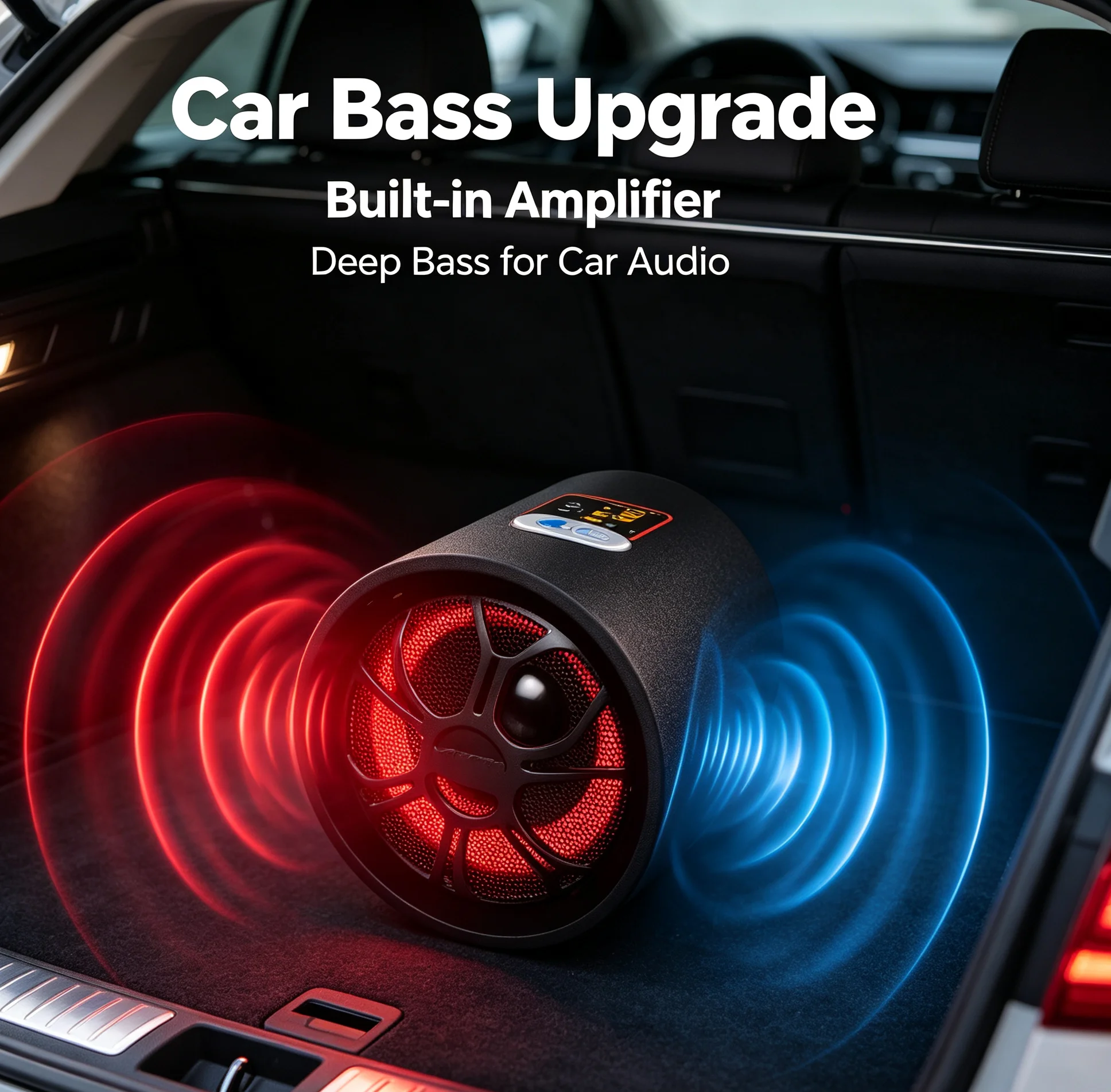 **5 Inch Active Subwoofer Speaker, 12V / 220V Dual Voltage, Built-in Amplifier Car & Home Audio Subwoofer with Remote Control**