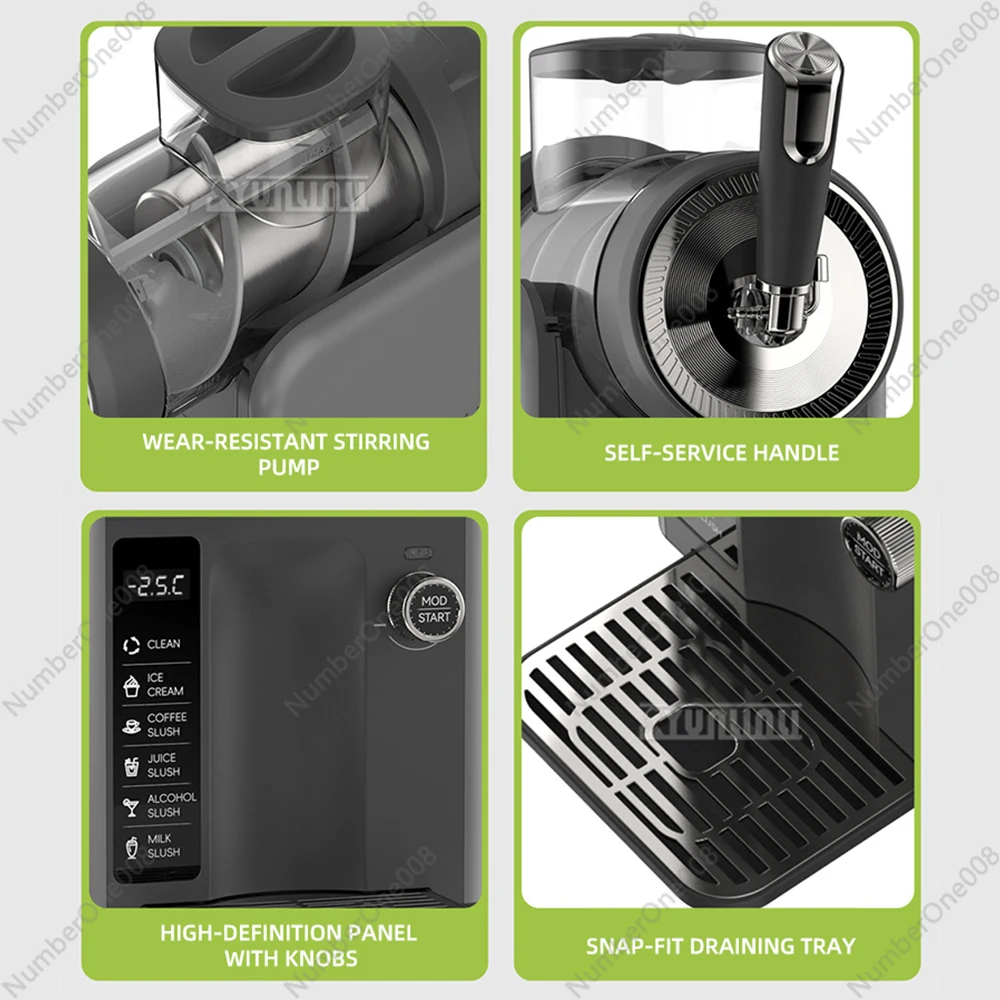 1.8L Fully Automatic Cold Drink Slush Machine Soft Serve Ice Cream Milkshake Maker Desktop Beverage Machine