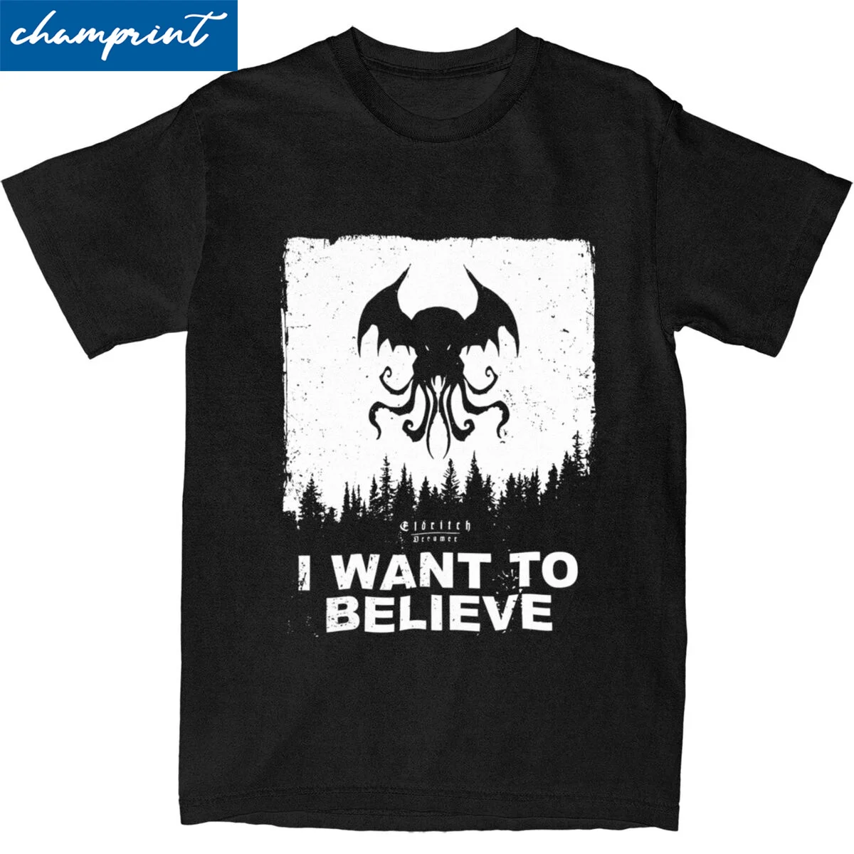 Men Women Believe In Cthulhu Lovecra T Shirt Pure Cotton Clothes Humor Short Sleeve Crew Neck Tee Shirt New Arrival T-Shirts