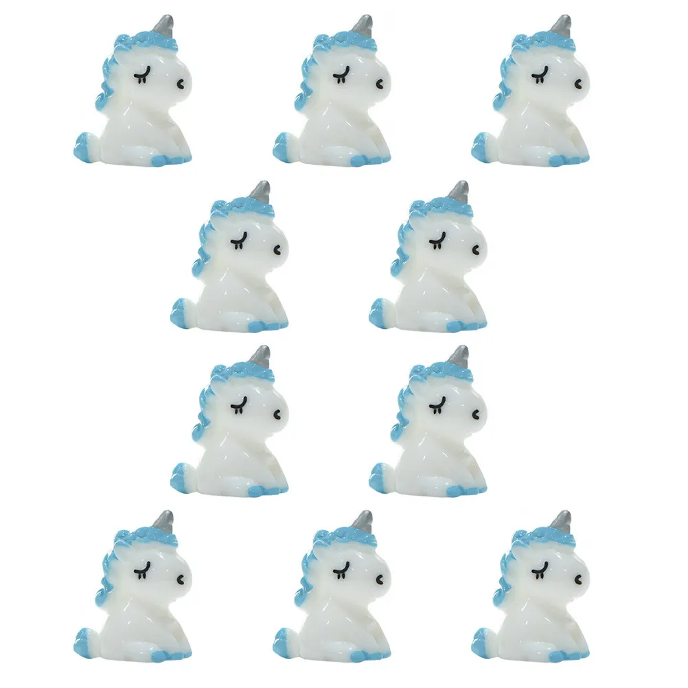 

10Pcs Mini Unicorn Resin Ornaments Decorative Props for Mini Gardens Potted Plants Landscape DIY Craft Scene Decoration