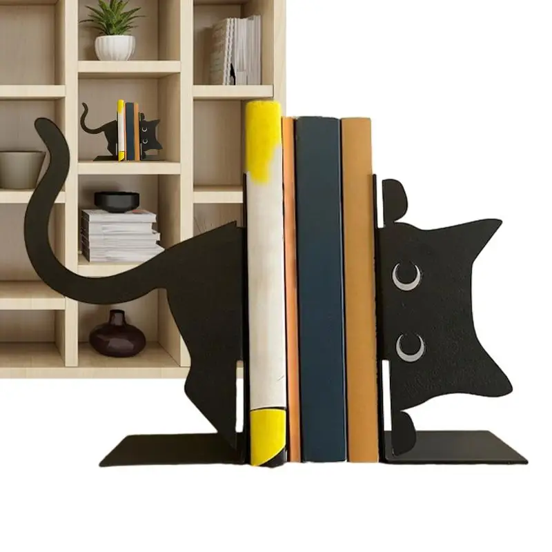 

Metal Cat Bookends 1 Pair Cute Book Ends For Heavy Books Creative Bookends To Hold Books Heavy Duty Cute Cat Shape Home Decor