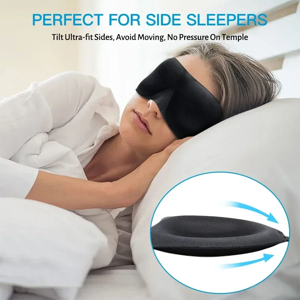 1-3pcs Sleep Mask Blockout Eye Mask for Side Sleeper Women Men Portable Blindfold Travel Sleeping Aid Eye Cover Slaapmasker