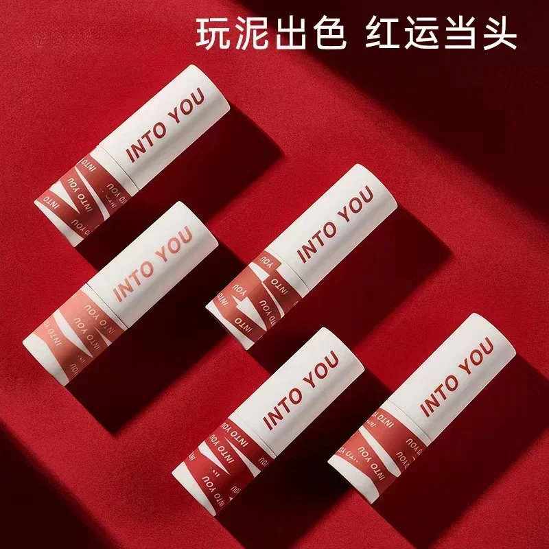 1 Pcs INTO YOU Lip Gloss Women Makeup Matte Velvet Lipstick Waterproof Long Lasting Red Lip Tint Lip Glaze Beauty Cosmetics Tool