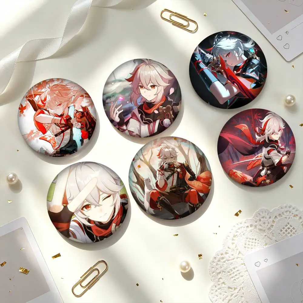 G-Genshin Impact K-Kazuha  25mm 32mm 44mm 58mm 75mm Brooches Badges Pins for Accessories Gift