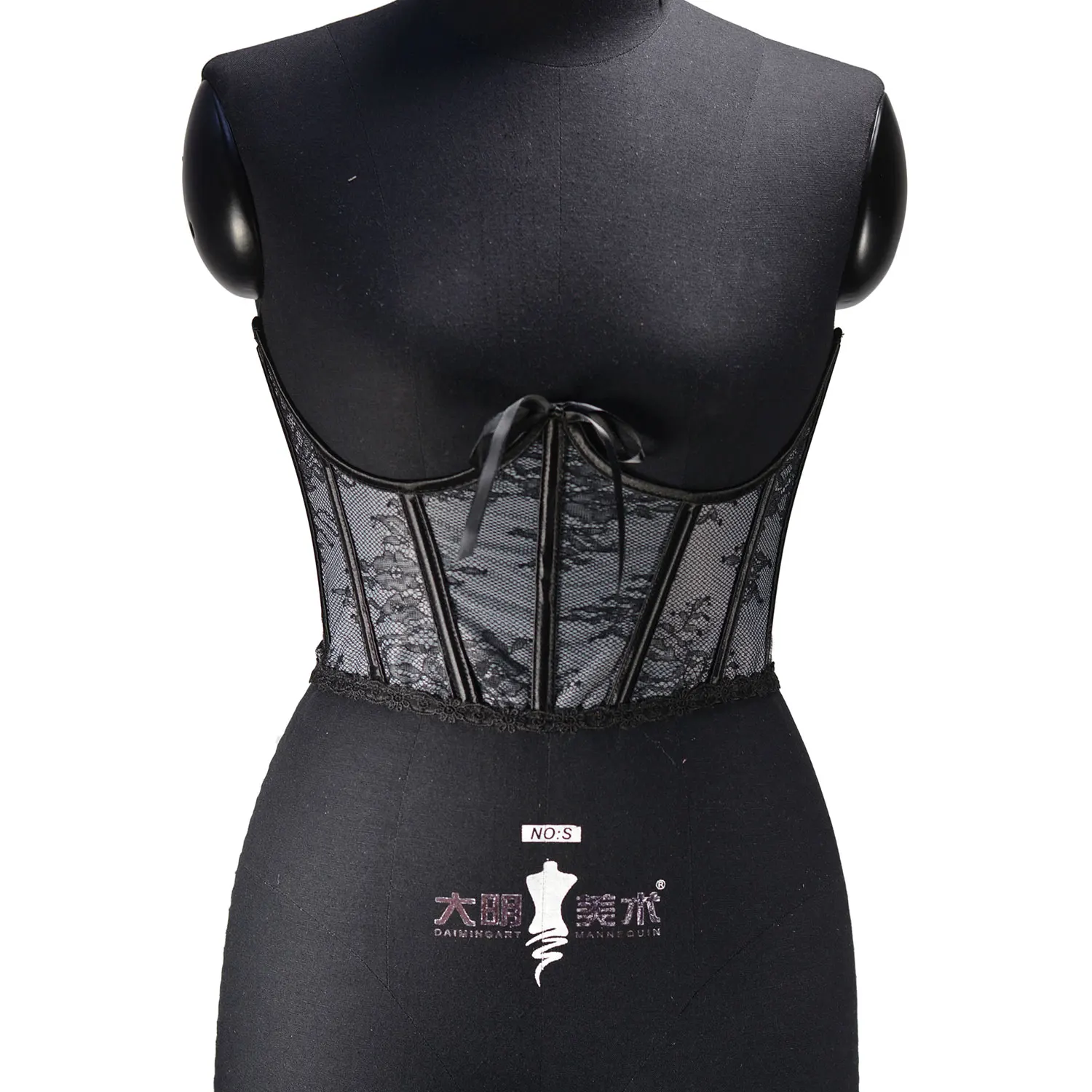 Women's Lace Up Corset Belt for Boned Jacquard Brocade Waist Training Underbust Corset