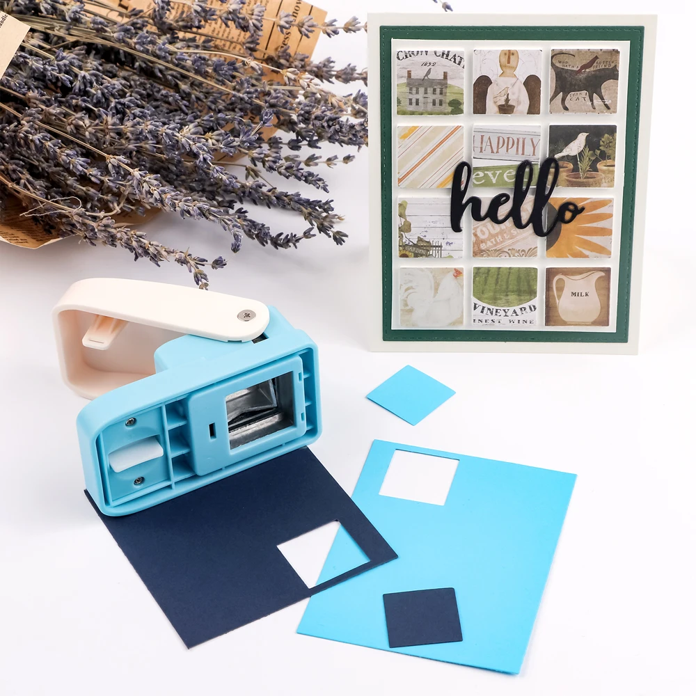 مربع تبويب لكمة خرامة الورق 1 "رافعة مربعة عمل الحرفية لكمة للمخطط إدراج بطاقة صنع Diy بها بنفسك المرجعية ورقة صياغة #5