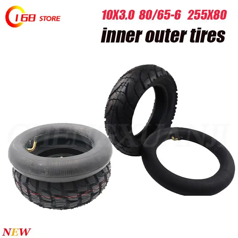 

255x80 Tire Inner and Outer Tyre for Electric Scooter Zero 10x Dualtron KuGoo M4 Upgrade 10 Inch 10x3.0 80/65-6 Off Road Tire