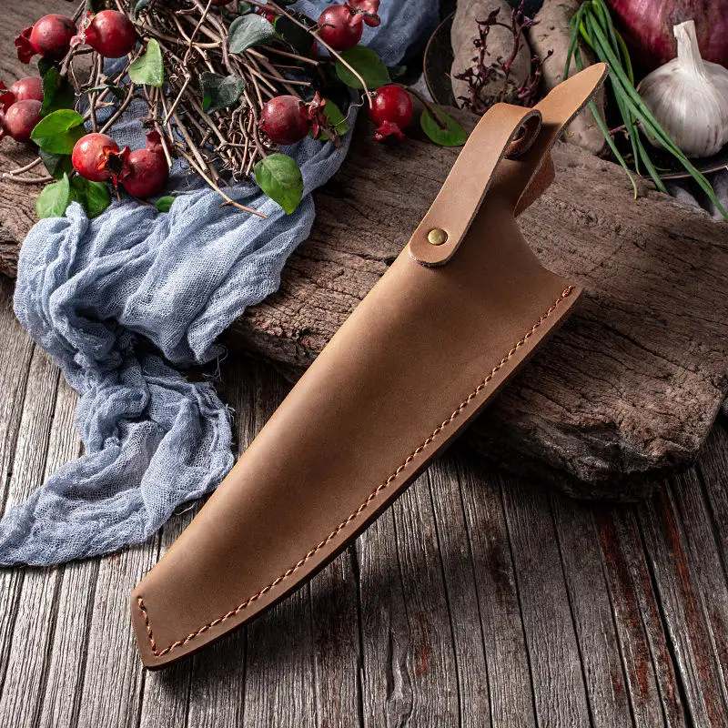 Натуральная воловья кожа с фиксированным лезвием, маленький прямой нож, ножны, кожаный чехол, держатель, уличный инструмент, петля для ремня, мультикобура для охоты
