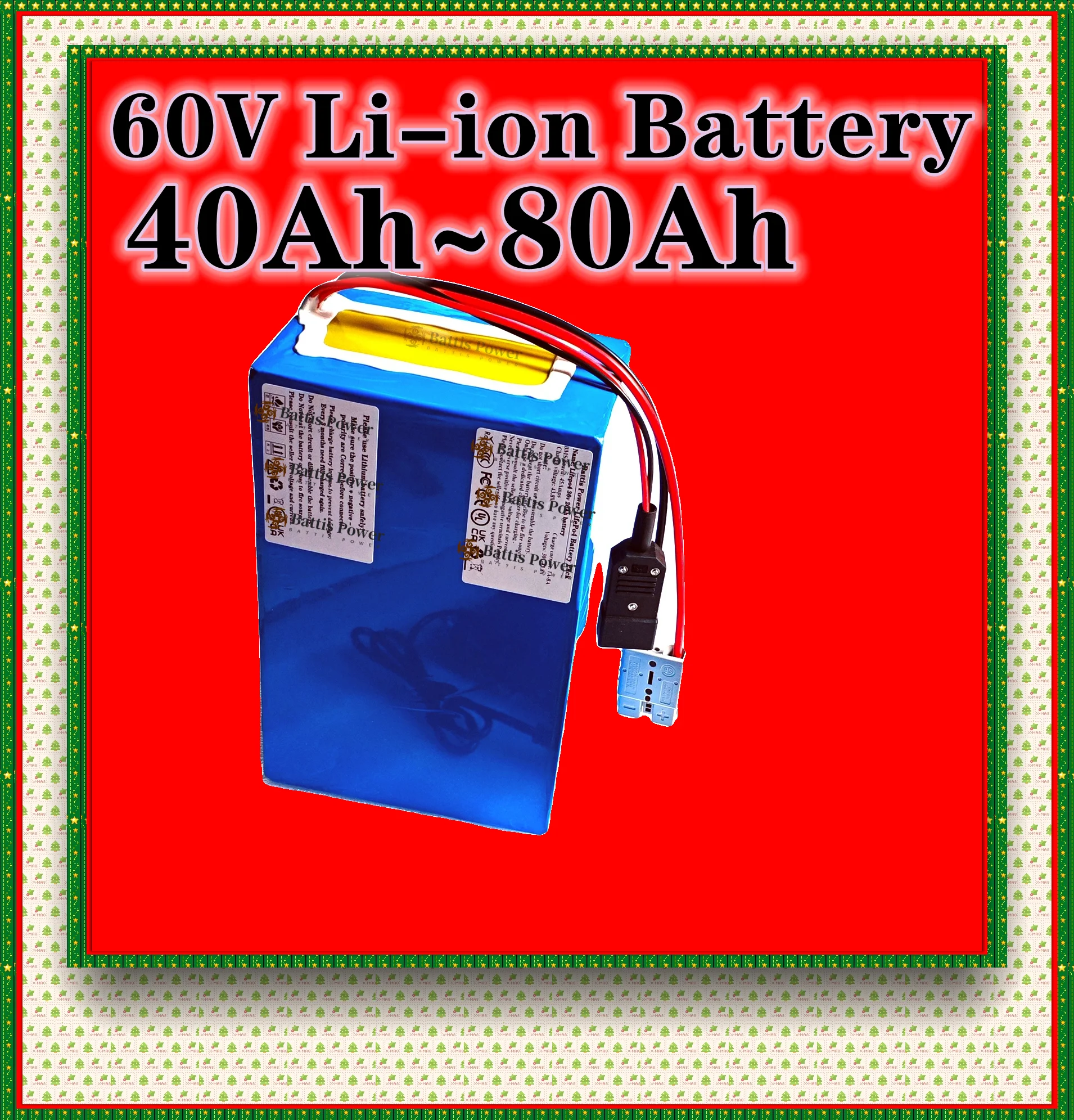 

Литий-ионный аккумулятор Teswatts 60 В, 40 Ач, 50 Ач, 60 Ач, 80 Ач с Bluetooth BMS 17S для тележки для гольфа 500 Вт, 800 Вт, 1000 Вт, 2000 Вт, 3000 Вт