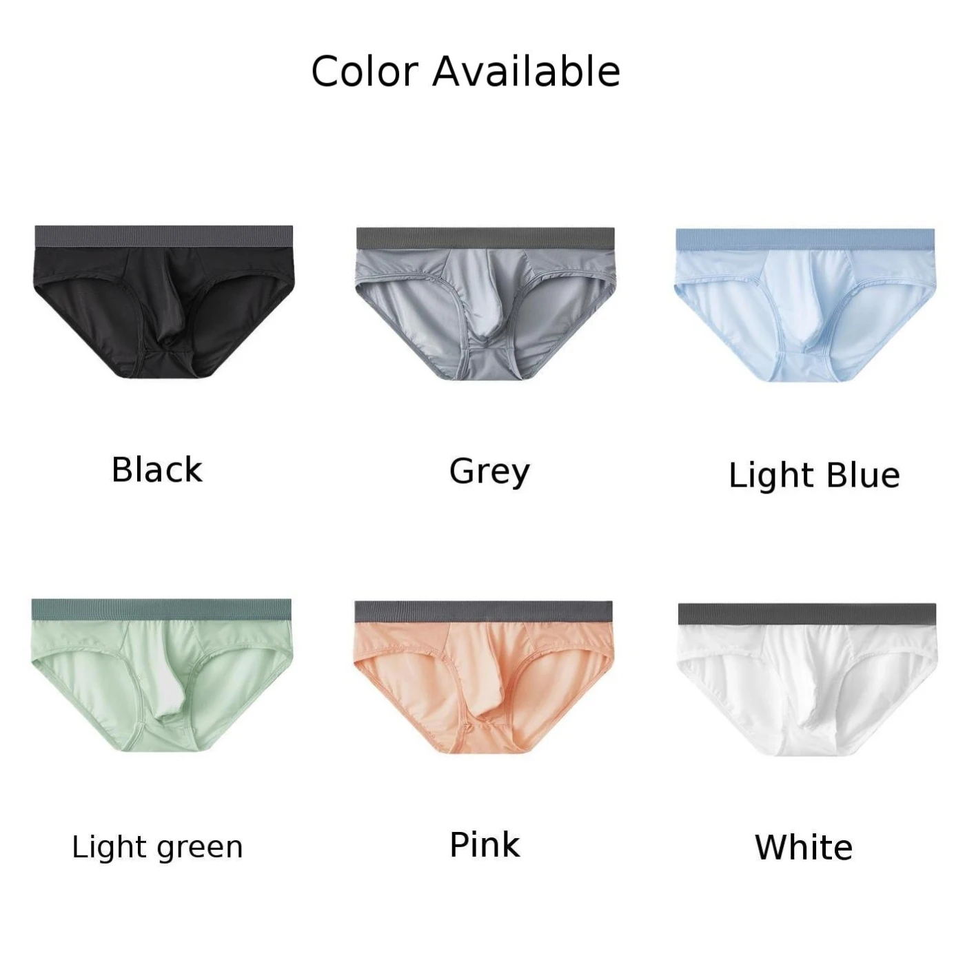 Men\'s Briefs Ice Silk Panties JJ Bulge Pouch Underpants  Sexy Lingerie Bikini U Convex Pouch Underwear Breathable Soft G String