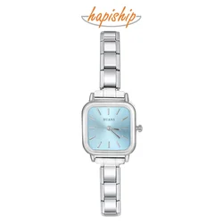 Hapiship Fashion Wholesale Women's Stainless Steel Square Watch Bracelet for Student Friend Wife Birthday DIY Jewelry Gift G003