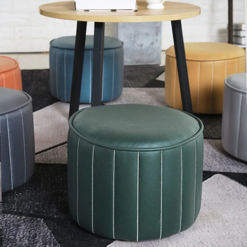 Pequeno Nordic Pumpkin Shape Stools, Light Luxury Tech Cloth Stool, mesas de chá macias, Banco otomanos, Pufe Foorest, Vanity Chair