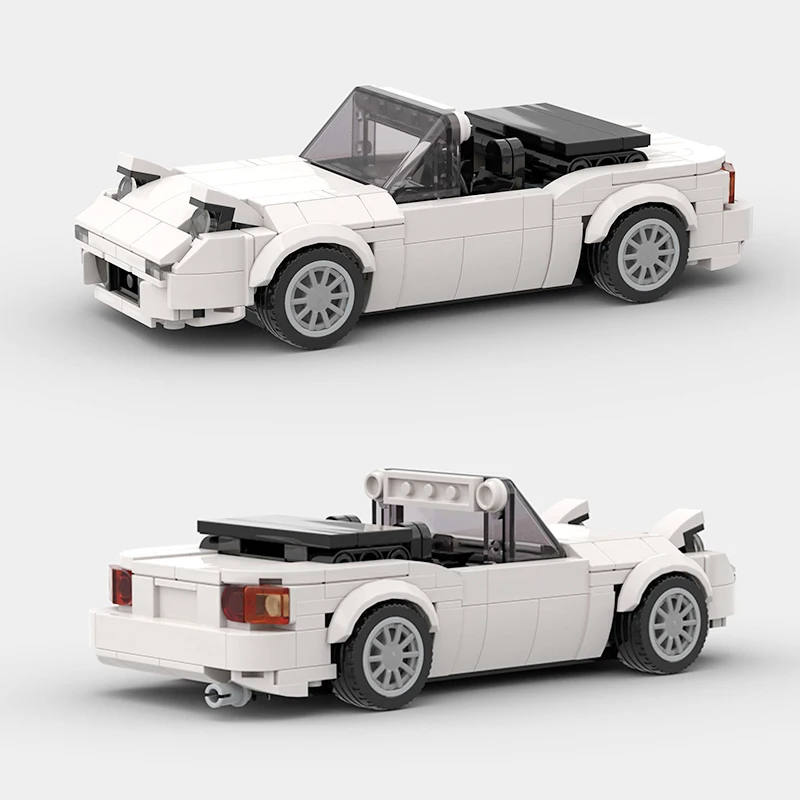 Moc Speed Champions Racers MX-5 NA Building Blocks Vintage Sports Car  Convertible City Open Vehicle Model Kids Toys Technique