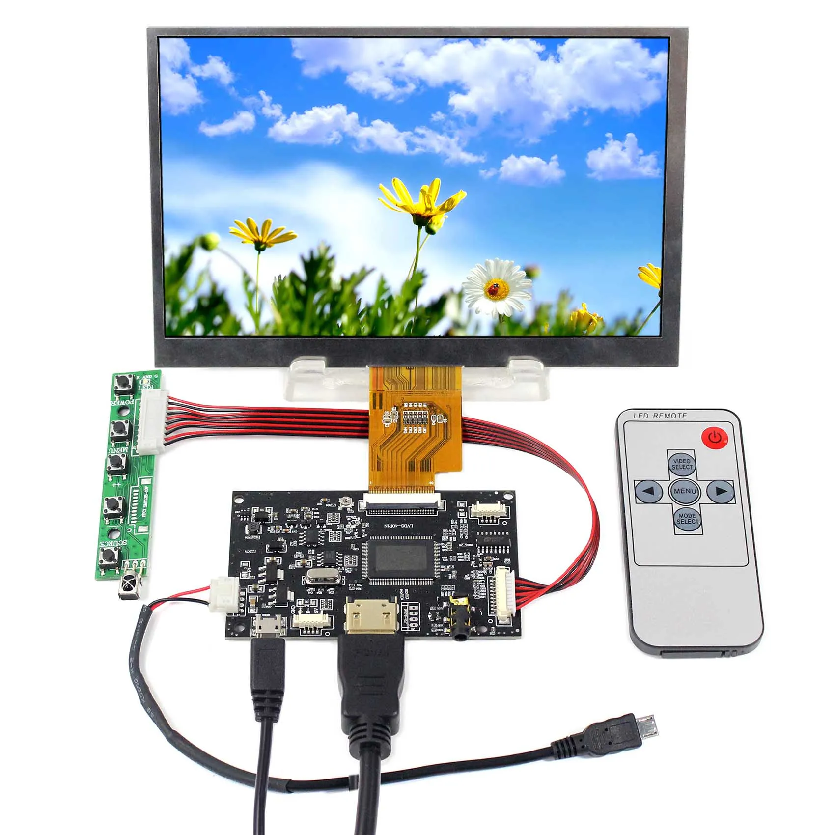 

Fit To Raspberry Pi HD MI LCD Controller Board 7" AT070TNA2 1024X600 IPS LCD