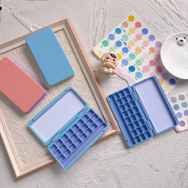 

Пустая акварельная палитра радужного цвета, 3D-печать, 12/24 сетки, портативная коробка для путешествий, акварельная упаковка, художественная живопись, товары для рукоделия