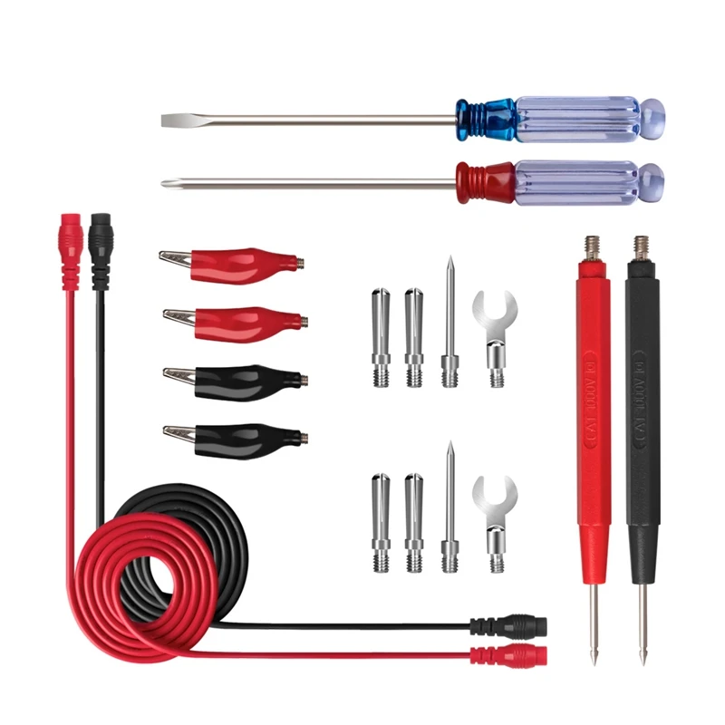 ABGG-18 In1 Multimeter Probes Kit With Screwdriver Thin Tip Needle Multimeter Cable Multimeters Line Electronic Test Leads Kit