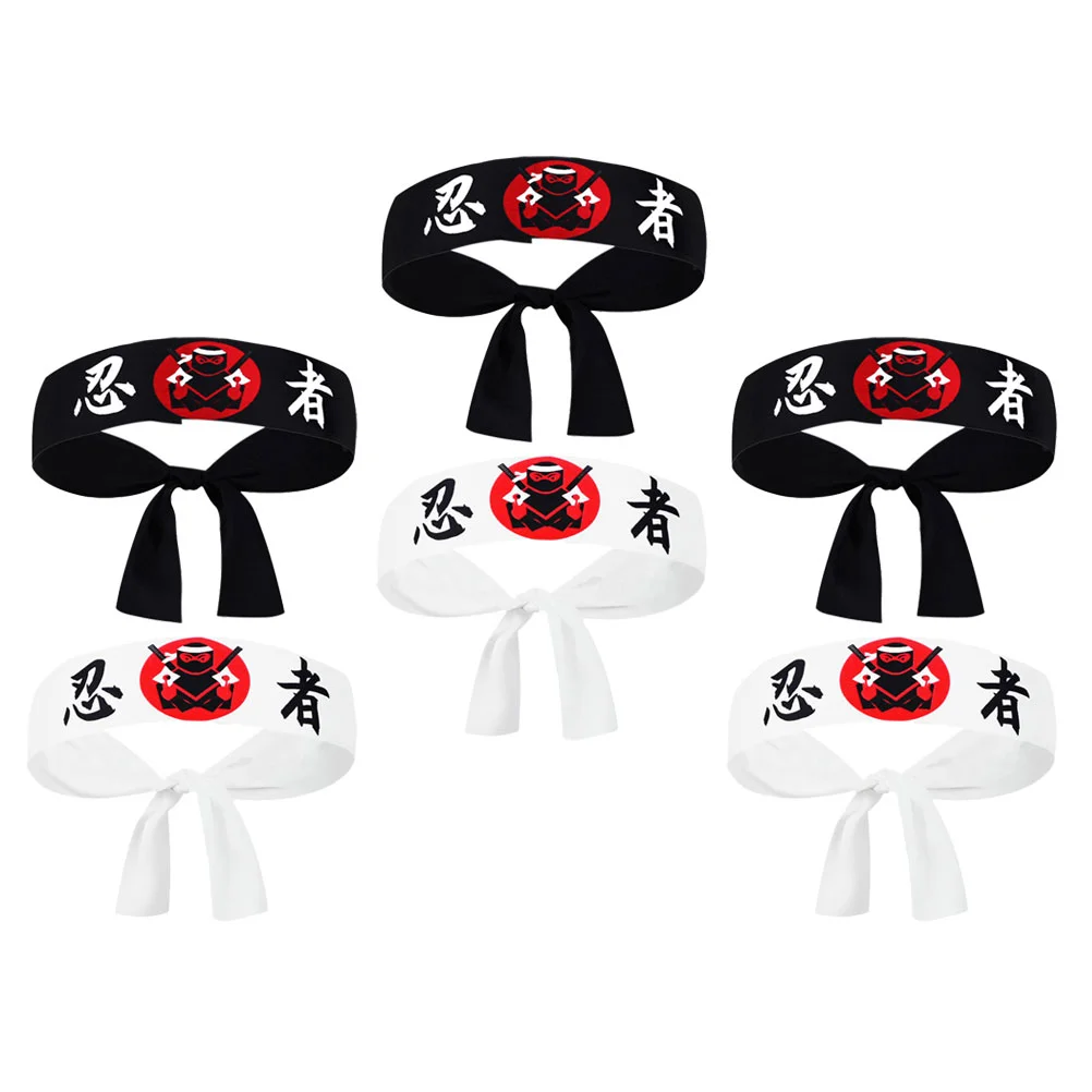 Ninja Chef Headband Japanese Party Favors Yoga Printing Polyester Decorations Samurai Hat