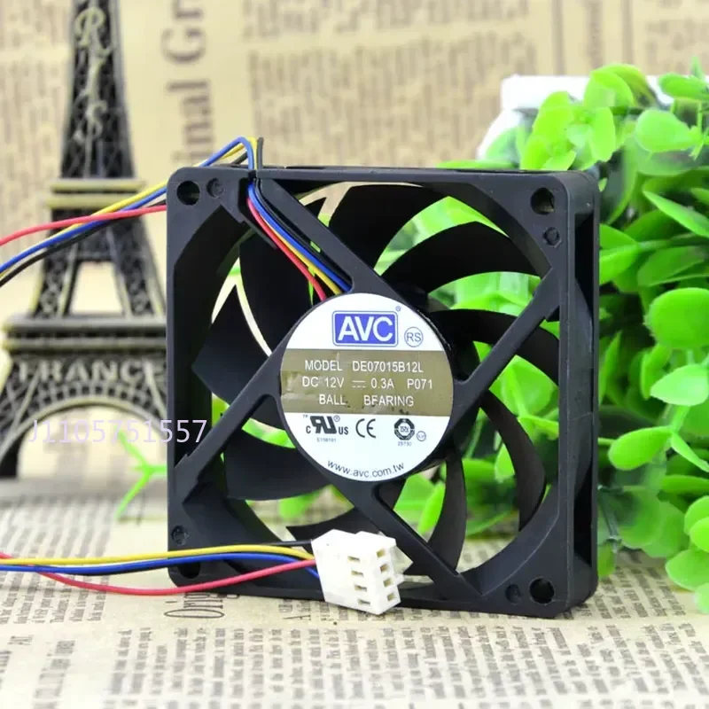 AVC DE07015B12L 7015 Ball Bearing PWM 4-Pin CPU Fan for AMD 7 cm Intelligent Speed Control