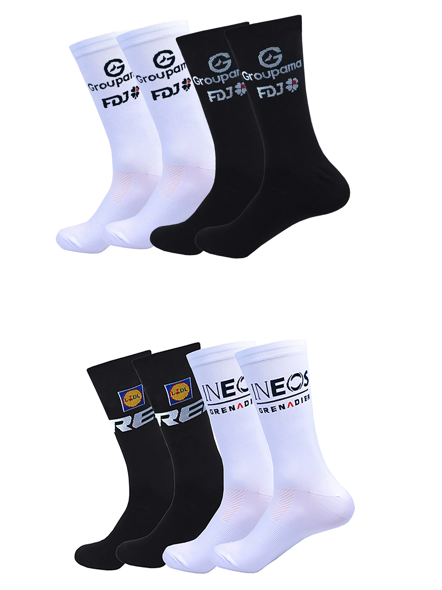 AliExpress NONE NEW FDJ White Socks Team UAE 2027 Cycling Socks Men Women Pro Breathable Quick Dry Outdoor Football Running Bike Socks