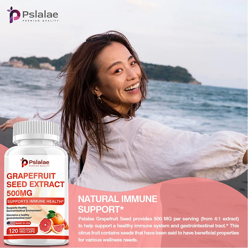 Extracto puro de semilla de pomelo 500 mg: apoya el sistema inmunológico y mantiene un trato gastrointestinal saludable