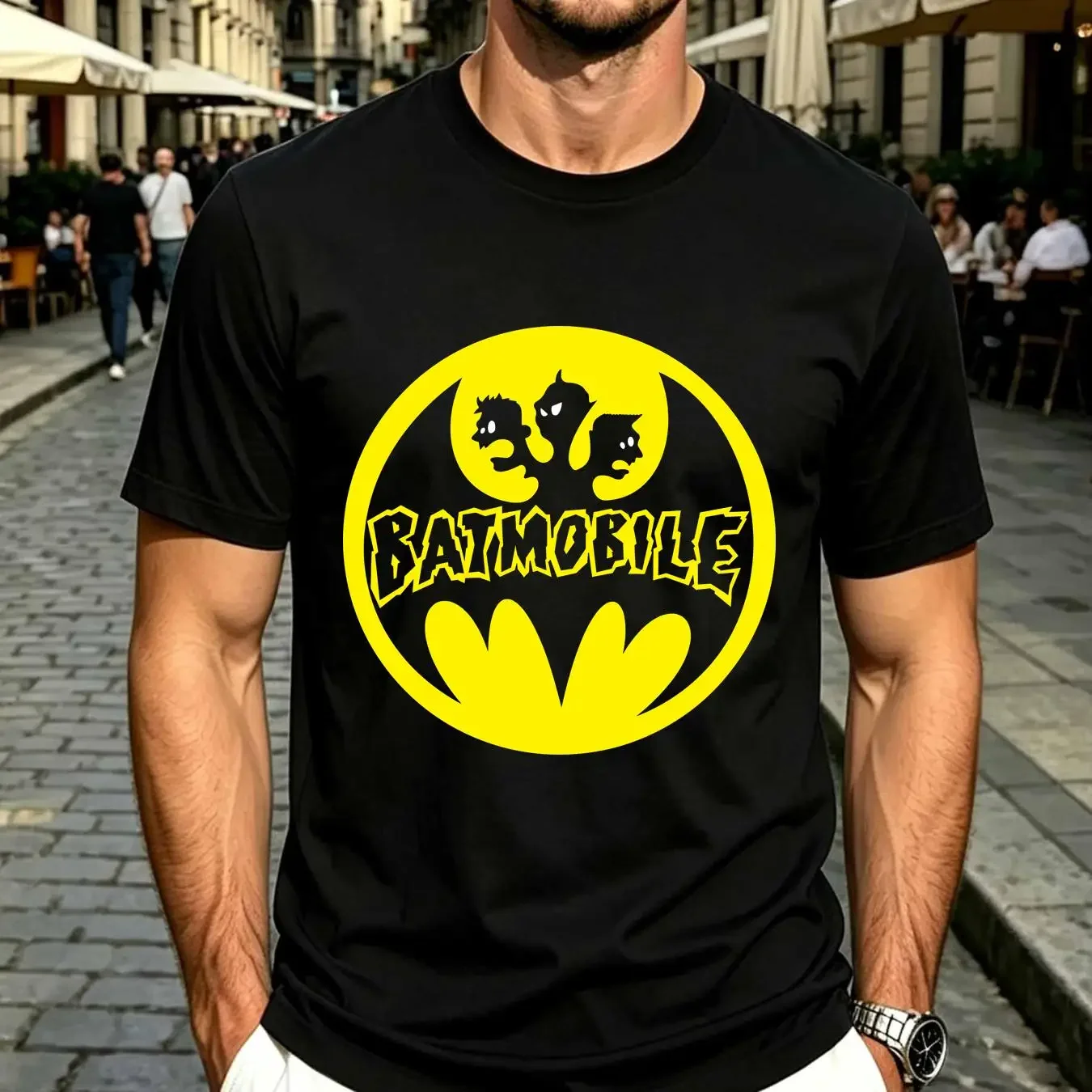 washed T Shirt Batmobile Rock Band Music Punk Medal CBGB Psychobilly long or short sleeves vintage Washed homme