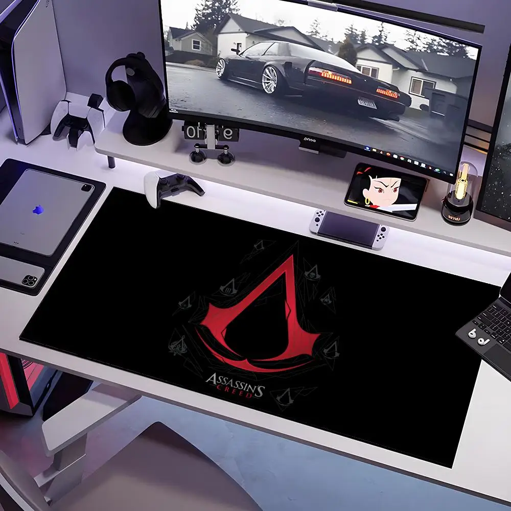 لوحة ماوس ألعاب الكمبيوتر Assassin S Creed كبيرة مضادة للانزلاق من المطاط لوحة ماوس ألعاب متينة حافة سميكة للتماس مناسبة للمكتب #5
