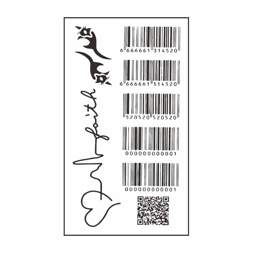 Mini Size Body Art Sex Waterproof Temporary Tattoos For Men And Women Individuality 3d Love Barcode Design Tattoo Sticker T8L7