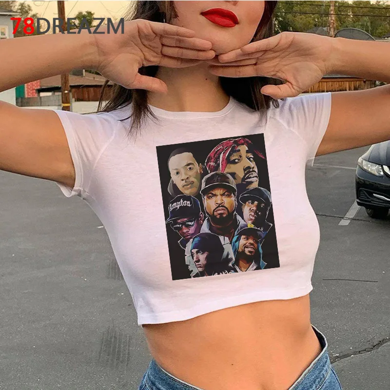 Eminem crop top women casual vintage kawaii harajuku kawaii t shirt ulzzang aesthetic