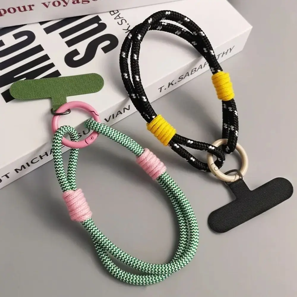 Portable Nylon Phone Lanyard Candy Colors Phone Accessories Anti-lost Rope Simple Keychain Hanging Rope