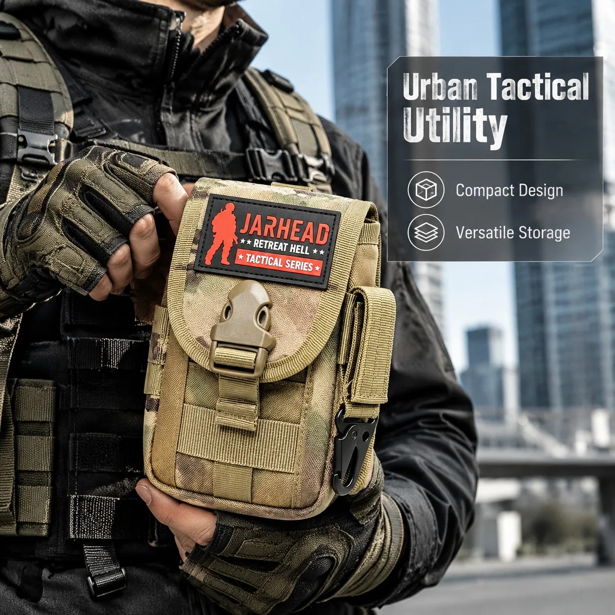 Tactical Phone Pouch Waist Bag Molle Belt Carrier with Buckle Nylon Utility For Hunting Shooting Airsoft Camping Outdoor Gear