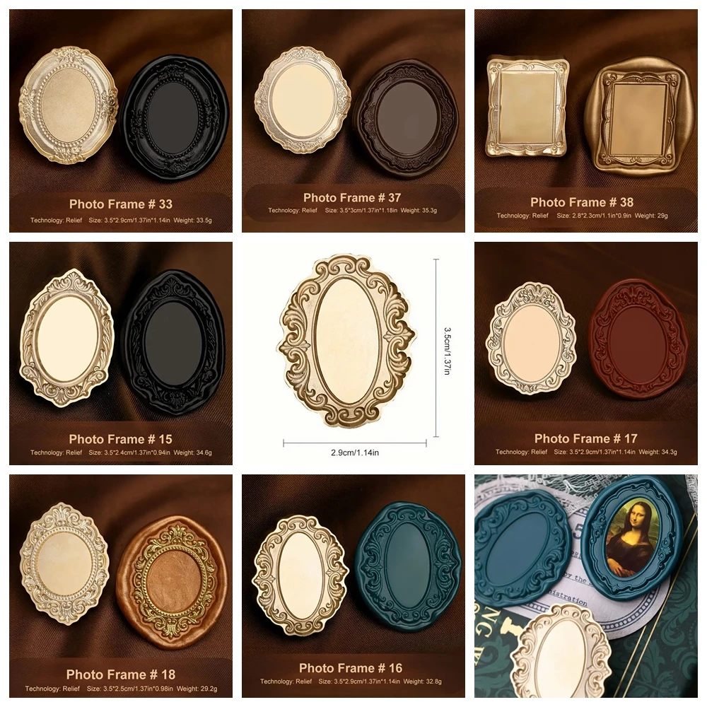 Nieuwkomers 3D Fotolijst Lakzegel Stempels Fijne Reliëf Stempel Messing Hoofd voor Wenskaarten Gift Notebooks en Enveloppen