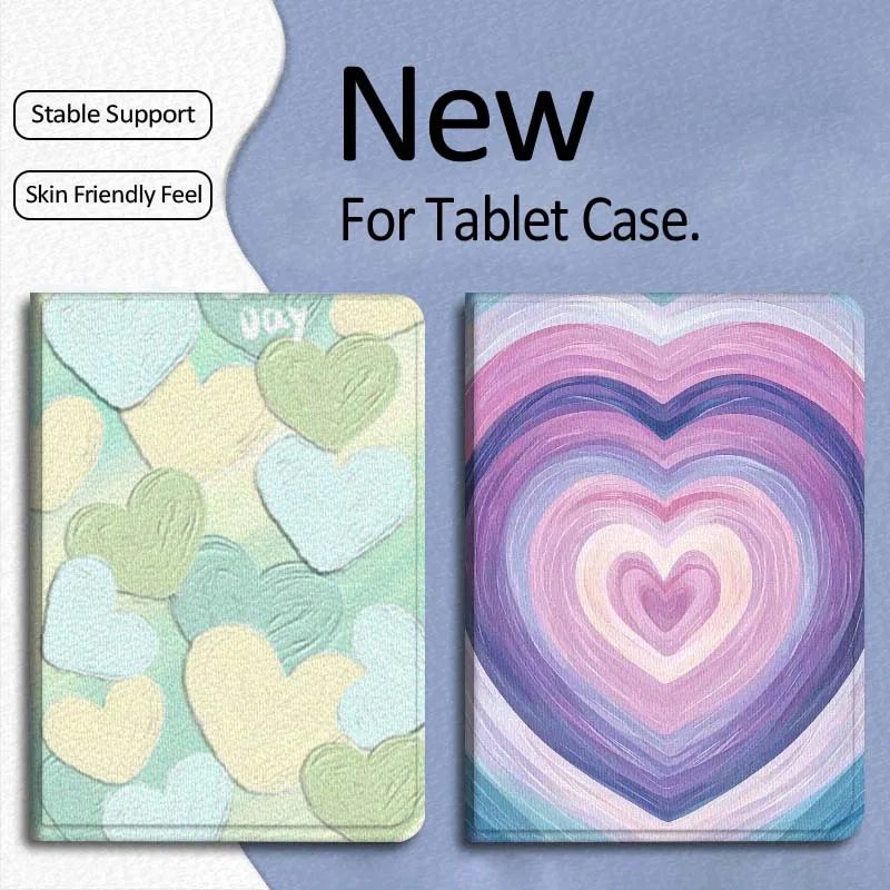 

Coloful Cute Heart Art Gift For Xiaomi Mi Pad Mini 4 5 6 7 SE Pro Plus Redmi Pad 2 SE 2025 8.8 11 Foldable Tablet Case