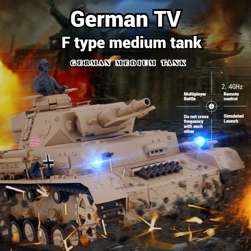 Henglong 3858-1 Medium Sized Remote Controlled Competitive Tank Vehicle Simulation Military Model Tank Children'S Toy Gift