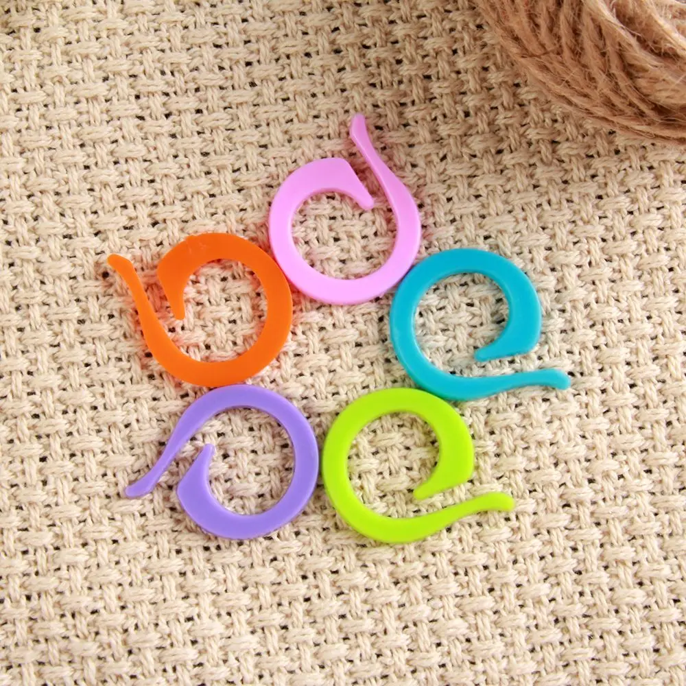 20/60/100pcs Plastic Knitting Crochet Locking Stitch Markers Circle Counting Ring Latching Craft Knitting Tool Sewing Accessory