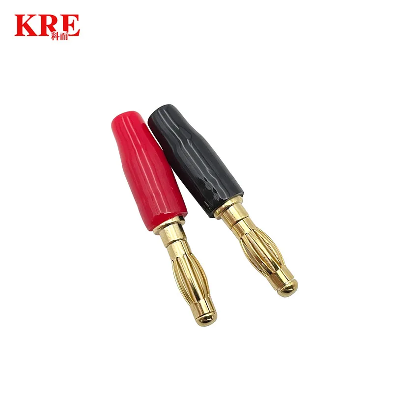 20PCS 4mm Banana Plug Connectors Gold-plated Copper Pin  for Speaker Wire/Electrical DIY Multimeter Test