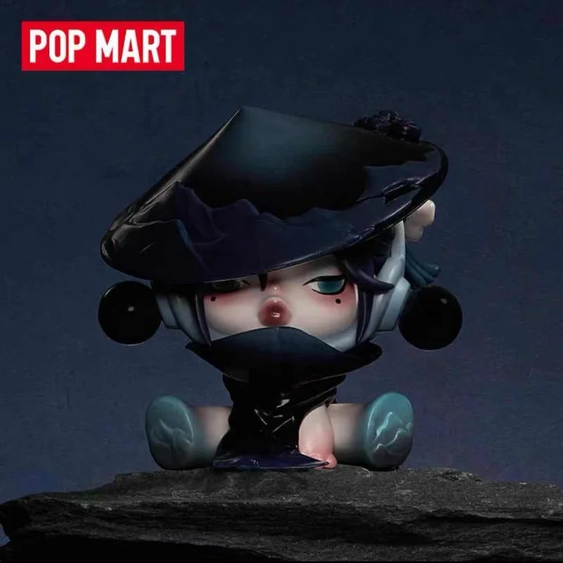 حقيقية Popmart Skullpanda الحبر زهر البرقوق سلسلة صندوق أعمى سطح المكتب زخرفة لعبة مجسمة الاتجاه صندوق غامض هدايا عيد الميلاد #4