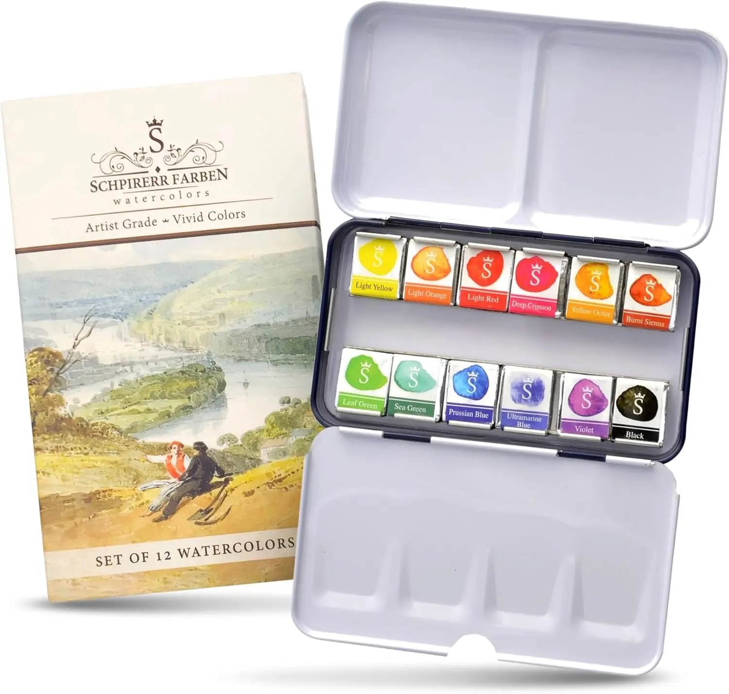 

– Watercolor Paint Set with Rich Pigment, Watercolor Set for Adults and Children, Portable Painter Palette in a Tin Box