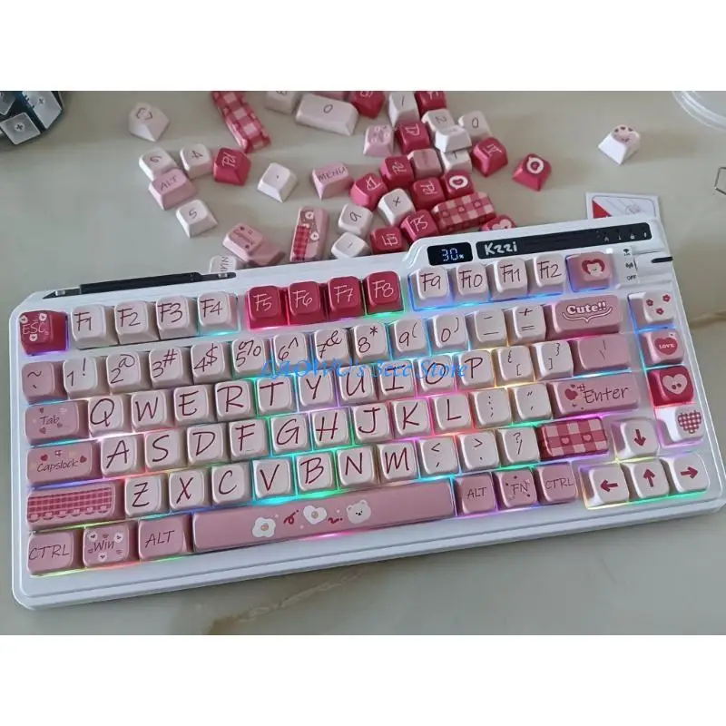 

Y8AD 126Keys Chocolate Bear MDA Profile Keycap PBT DYE-Sublimation Keycap for 61/87/96/98