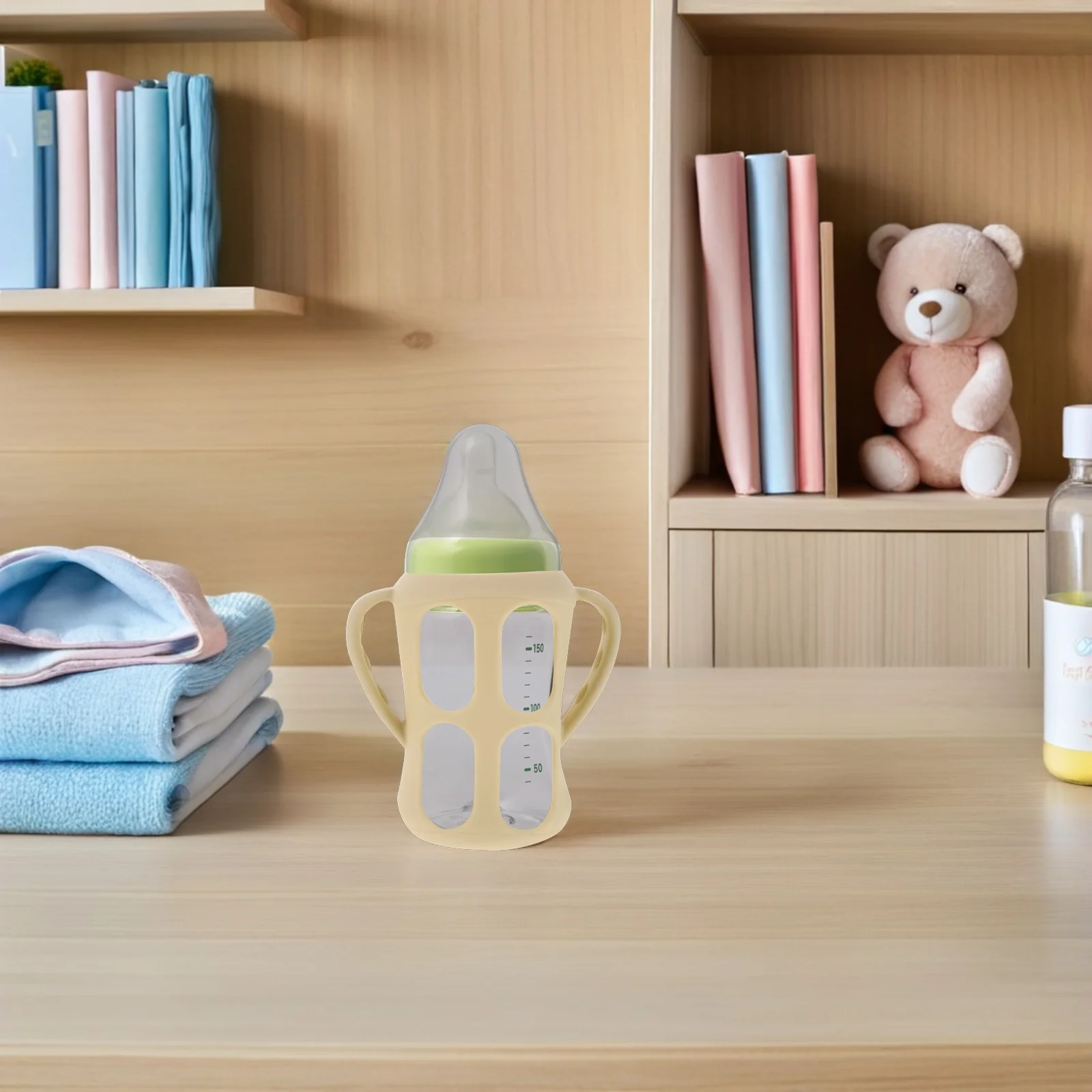 

3Pcs Baby Bottles Silicone Sleeve Handles Anti Slip Grip Toddler Training Cover Universal Bottles Protector Heat Insulation