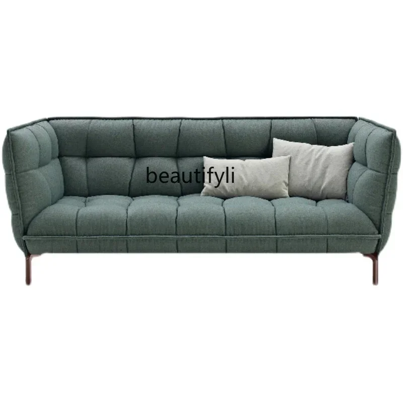 Q181  Italian Minimalist Fabric Sofa for Three People Living Room High-End Model Room Soft Furniture