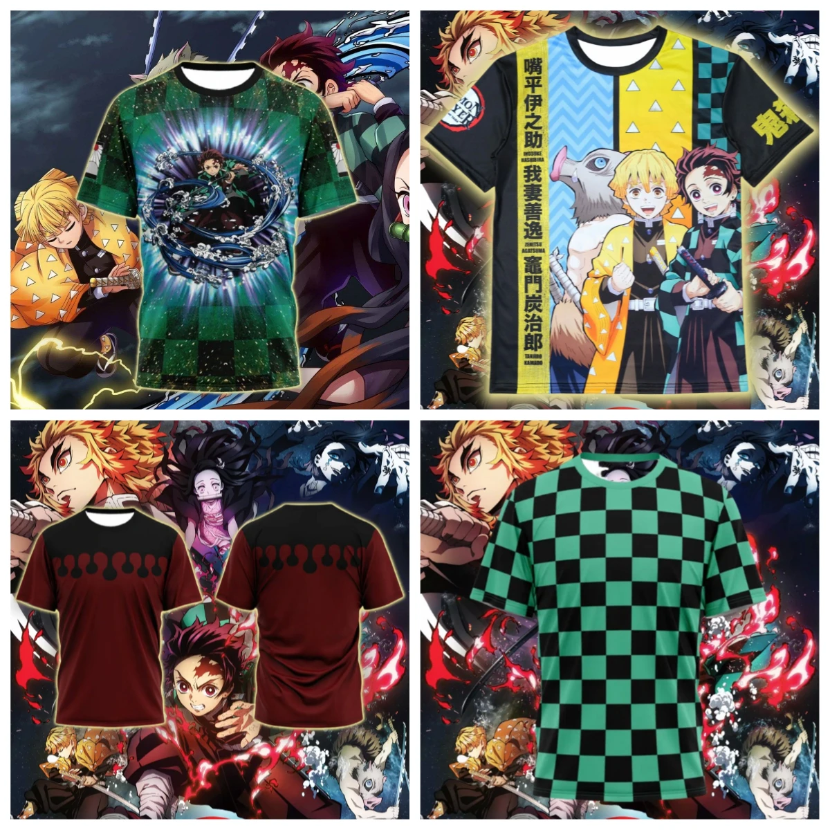 

Лето 2025 г., хит продаж, аниме Ghost Annihilation Blade Infinite City Showdown Series, футболка для взрослых и детей, модный топ, повседневный