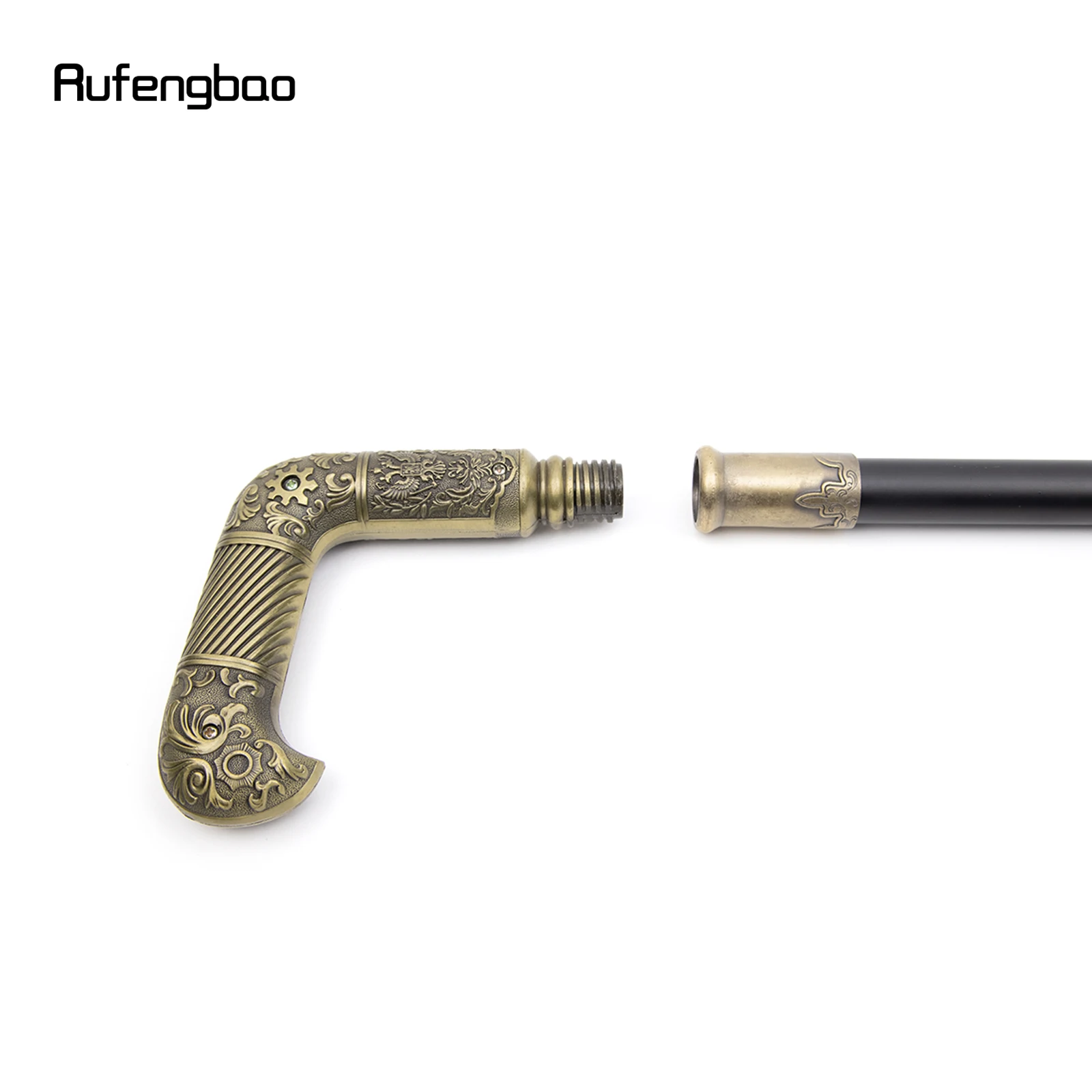 Cobre rússia dupla cabeça águia engrenagem vara festa elegante bengala cospaly cana botão crosier 90cm desempenho palco cana